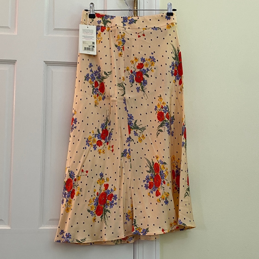 Sezane Sandy midi skirt in color Poppy 38 - Picture 3 of 7